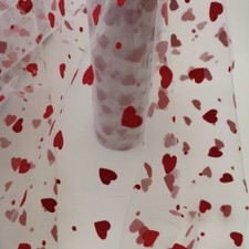 Nylon Soft Tulle with Cute Hearts shaped on and Width  in 6" 12 " 54" inches