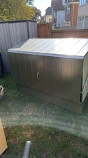 Trimetals 6x3 Metal Bike Shed Locker In Green- Pent Roof
