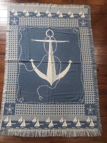 Vintage cotton loomed nautical - cotton,
