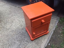 Pine Bedside Cabinet-orange 