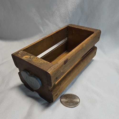 Vintage brown wood mini - mini, crate
