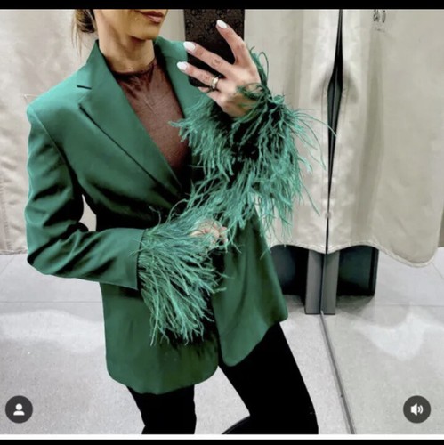 Zara green blazer with - ,