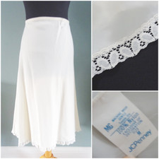 Vintage Half Slip Petticoat 1980s J C Penney Ivory Nylon Lace Ladies 31" Waist