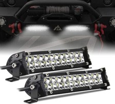 7'' LED Light Bar Dual Row Mini 2PCS 60W Flood LED Driving Fog Lamp ATV Off Road