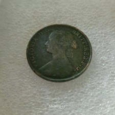 1861 Half-Penny Coin, Queen