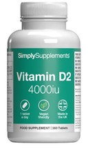 Vitamin D2 Tablets 4,000iu - 360 Tablets - Vegan & Vegetarian Friendly