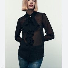 BNWT Zara Semi Sheer Ruffle
