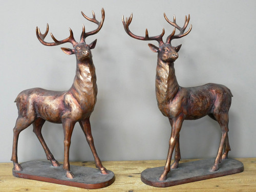 Set bronzed effect stags - 2,