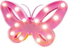 Butterfly LED Standing Light Pink Childs Room Home Night Light Battery Powered