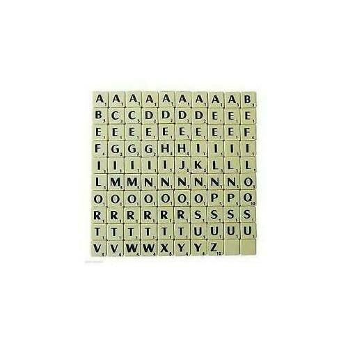 Tiles ivory black letters full - tiles,