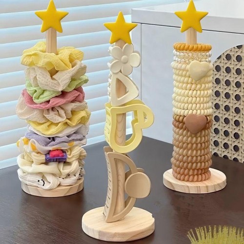 Wood hair scrunchies - wood,
