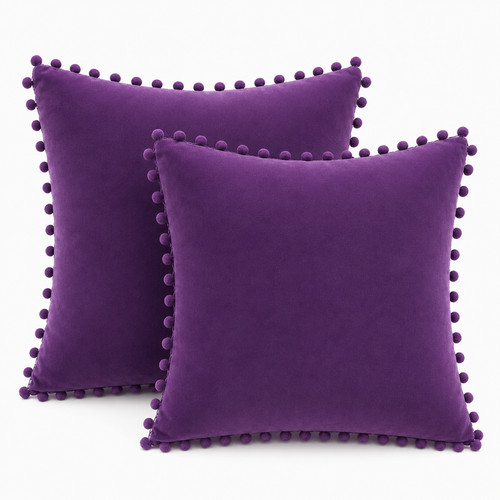 Luxury velvet pom - pom, cushion