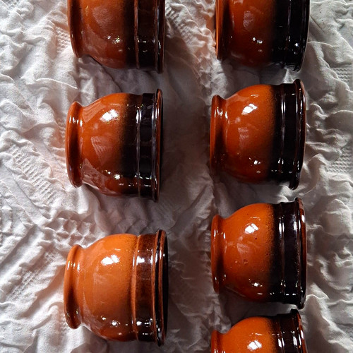 Set brown ceramic - set, 8