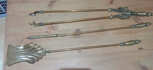 Large brass fireside