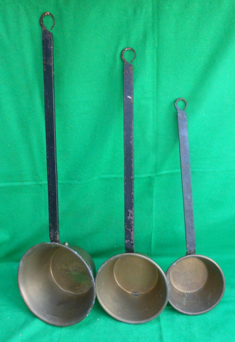Vintage brass pans with - , long