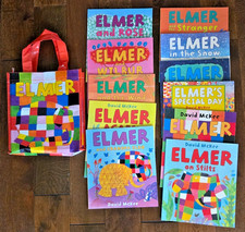 Bundle of 11 Elmer Books, Plus Bag, worth over £60