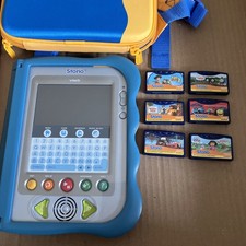 VTECH STORIO - BLUE/ORANGE + BACKPACK + 6 CARTS - FREE POST R1C