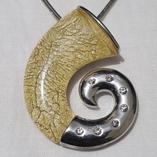 Silver Tone Yellow Crystal