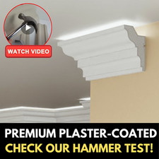 Uplighting LED COVING SH9 80mm x 130mm PLASTER COATED molding cornice *PREMIUM*