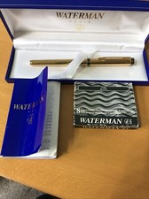 Waterman Ladies 18k Gold Nib , Fluted Rolled Gold Fountain Pen + Box & Extras