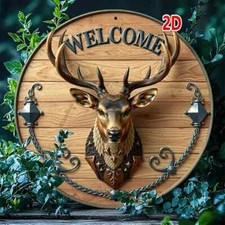 BEAUTIFUL DEER HEAD 2D METAL