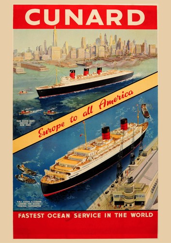 Vintage poster cunard cruise - vintage,