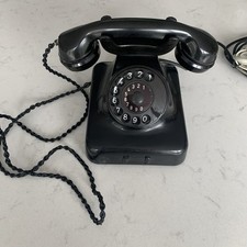 VINTAGE BLACK BAKELITE TELEPHONE Made in Germany Working & Wired for BT socket 
