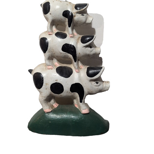 Vintage cast iron door stop - cast,