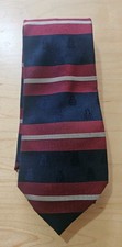 Henley Royal Regatta Tie Burgundy Navy and Gold Stripe. Made In England Vintage