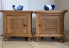 Pair French Solid Oak Louis XV