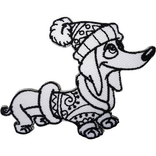 Sausage dog patch iron sew - iron,