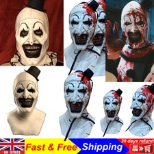 Black Hat Joker Mask Terrifier Art The Clown Cosplay Latex Mask Halloween Props