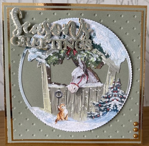 Handmade donkey kitten - 6"x6", &