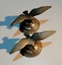 2x Vintage Brass Eagles Birds