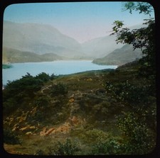 PERIS LAKE LLANBERIS WALES C1890 ANTIQUE TINTED Magic Lantern Slide PHOTO