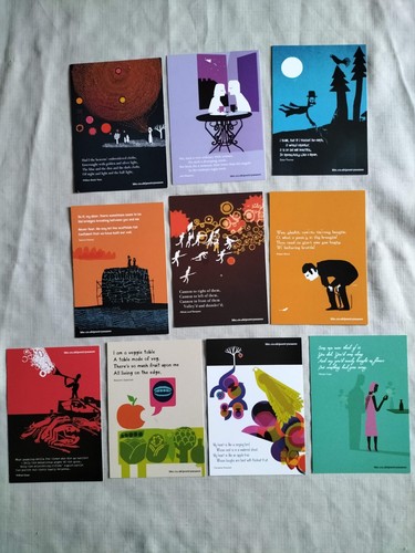 10x postcards bbc poetry - postcards,