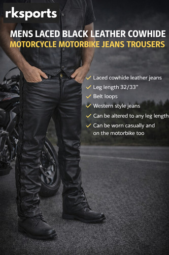 Mens laced black leather - mens,