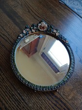 Vintage Reproduction Barbola Large Dresser Tabletop Mirror English Bedroom Decor