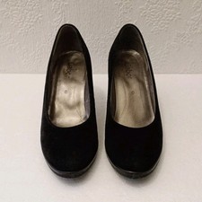 Gabor Black Suede Court Shoes