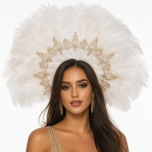 Feather headpiece with - headpiece,