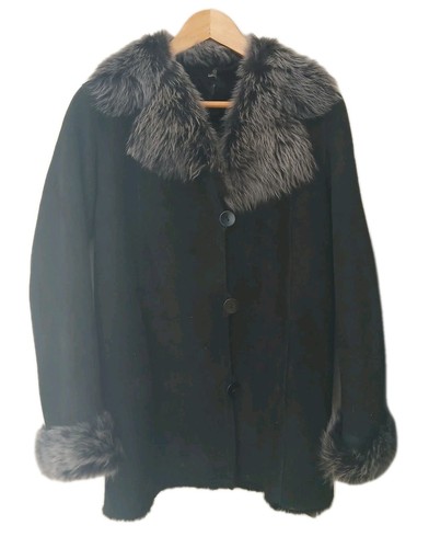 Blue duck suede shearling - blue,