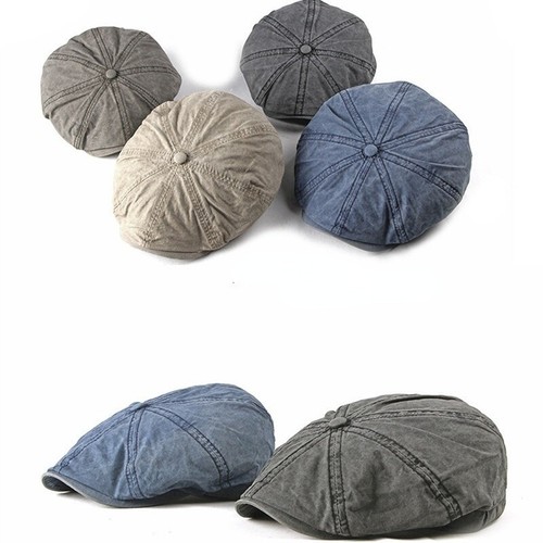 Men denim newsboy baker boy - denim,