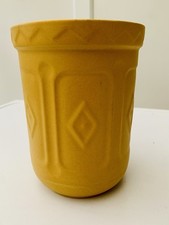 MASON CASH Utensil Holder CANE pattern Farmhouse Kitchen Utensil Yellow Ceramic