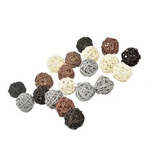 40Pcs Orbs Decorative Balls Rattan Wicker Balls Twig Grapevine Balls Ornaments