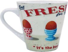 Martin Wiscombe Retro Eat Fresh Eggs Conical Mug - Large Range in Stock