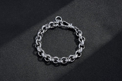 12mm silver crystal - silver, pattern