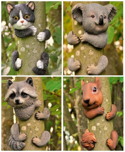 Animal tree peeker - animal, ornament