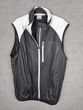 Puma Golf Men's Size M Medium WindCell DWR Wind Vest 570496 Gilet Black/White