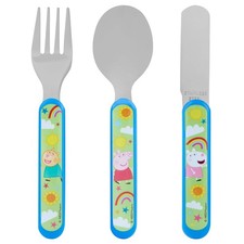 2 Kids Cutlery Set by Polar Gear 3pc Childrens Cutlery Set Peppa Gifts for Girls