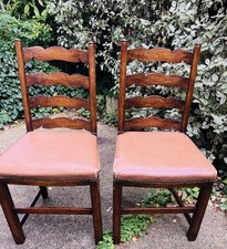 Pair of vintage ladder back